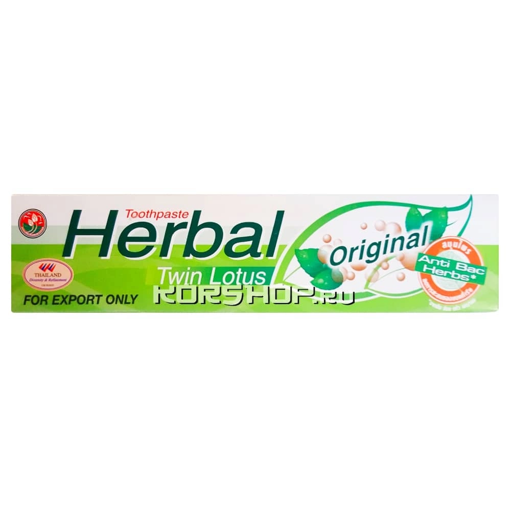 Зубная паста Herbal Original с травами Twin Lotus, Таиланд, 100 г Зубная паста Herbal Original с травами Twin Lotus, Таиланд, 100 г