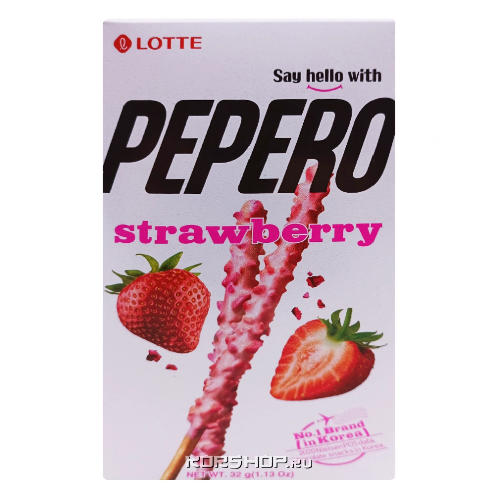 Соломка в глазури Клубника Пеперо Pepero Lotte, Корея, 32 г Соломка в глазури Клубника Пеперо Pepero Lotte, Корея, 32 г