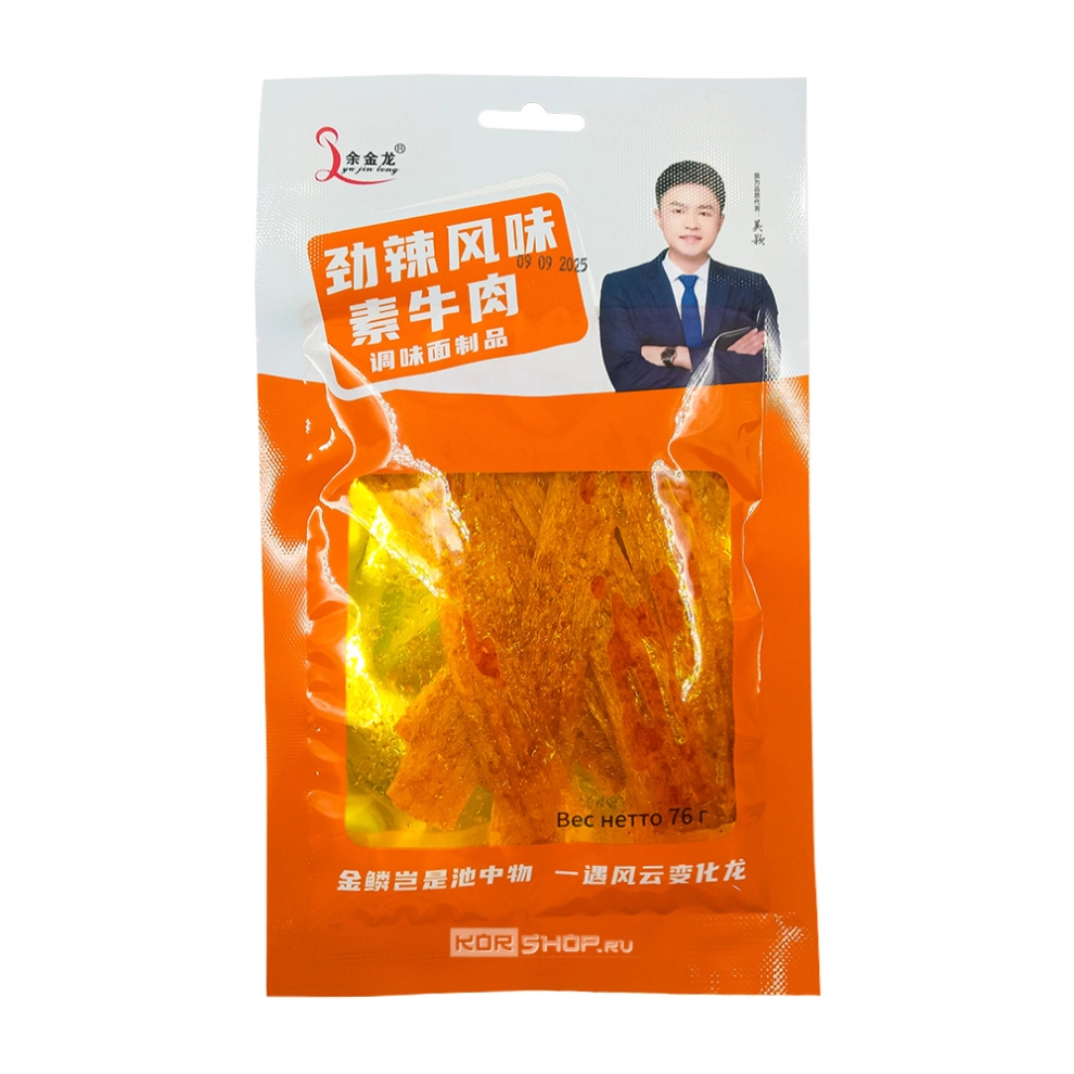 Острые снеки Латяо со вкусом говядины Yujinlong, Китай, 76 г