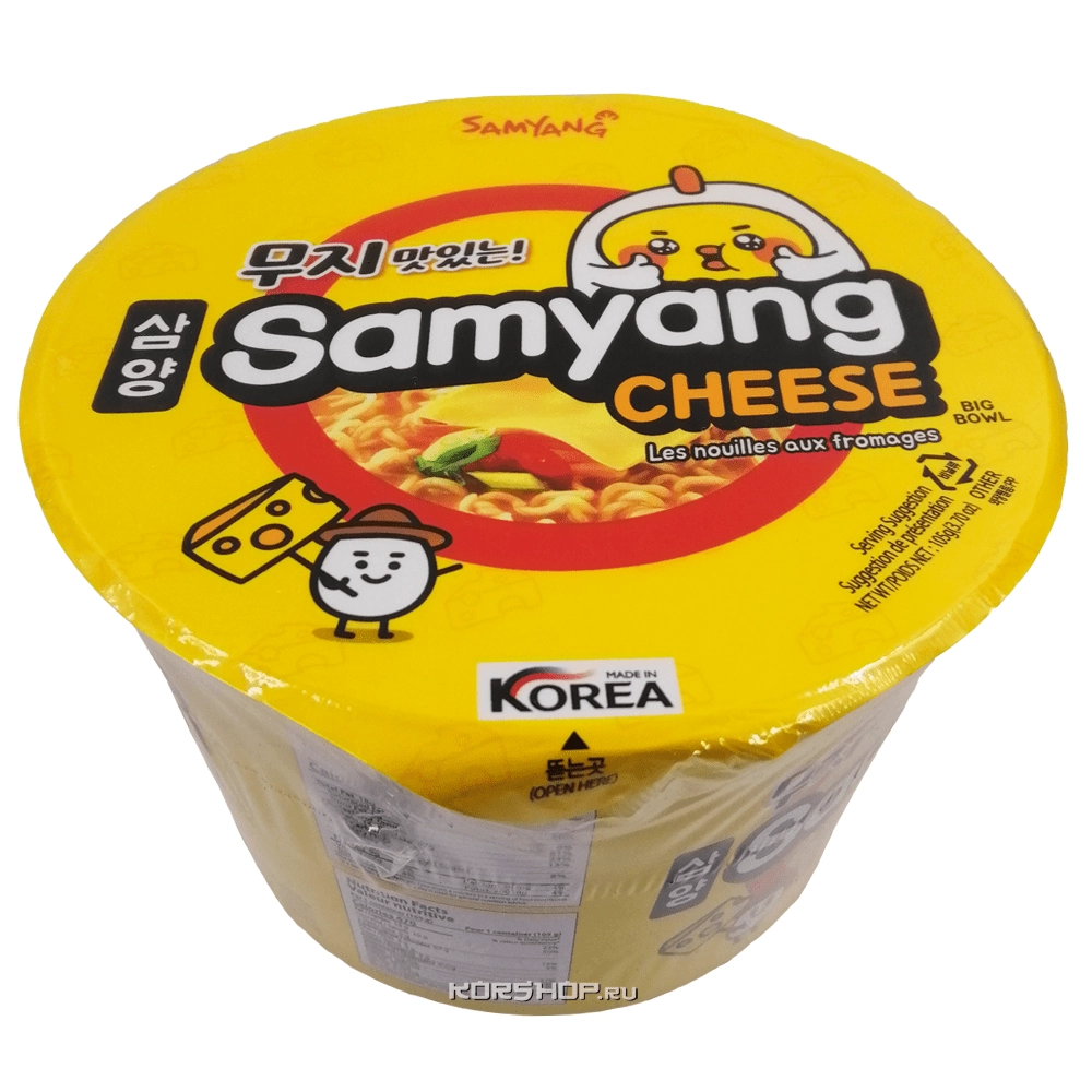Лапша б/п со вкусом сыра Cheese Samyang, Корея, 105 г. Срок до 26.09.2025.