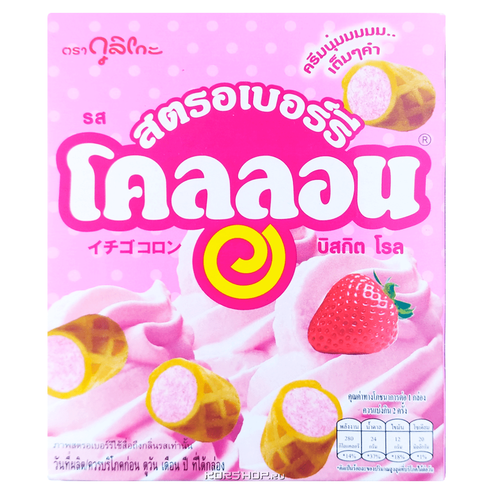 Печенье с клубничной начинкой Collon Glico, Таиланд, 54 г