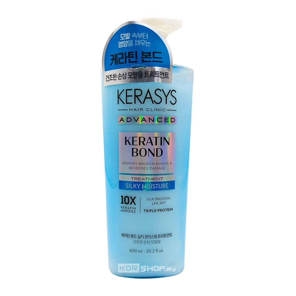 Бальзам Увлажнение с кератином для сухих и поврежденных волос Kerasys Advanced Keratin Bond Silky Moisture Treatment (Корея), 600 мл Бальзам Увлажнение с кератином для сухих и поврежденных волос Kerasys Advanced Keratin Bond Silky Moisture Treatment (Корея), 600 мл
