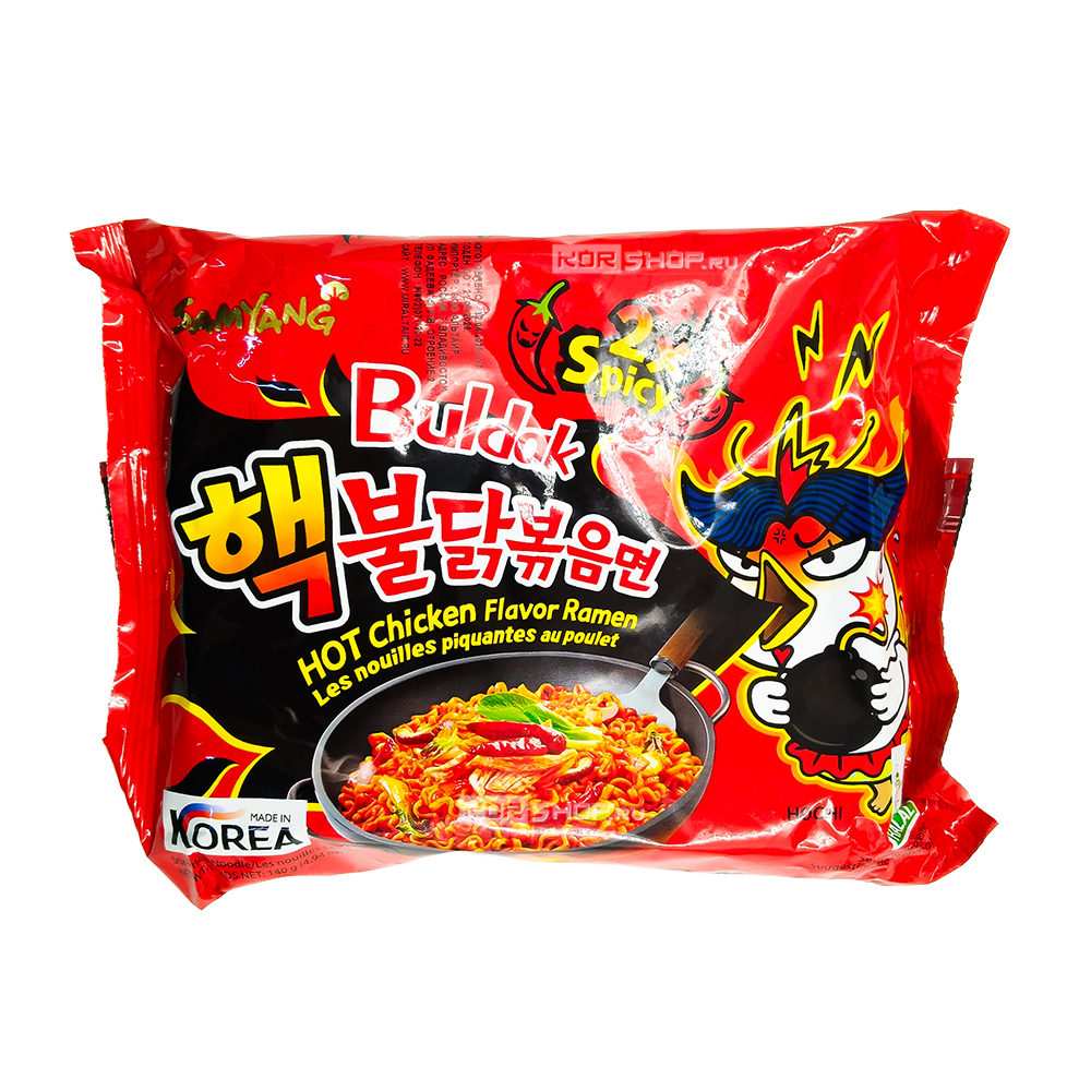 Экстра острая лапша со вкусом курицы 2хSpicy  Samyang, Корея, 140 г