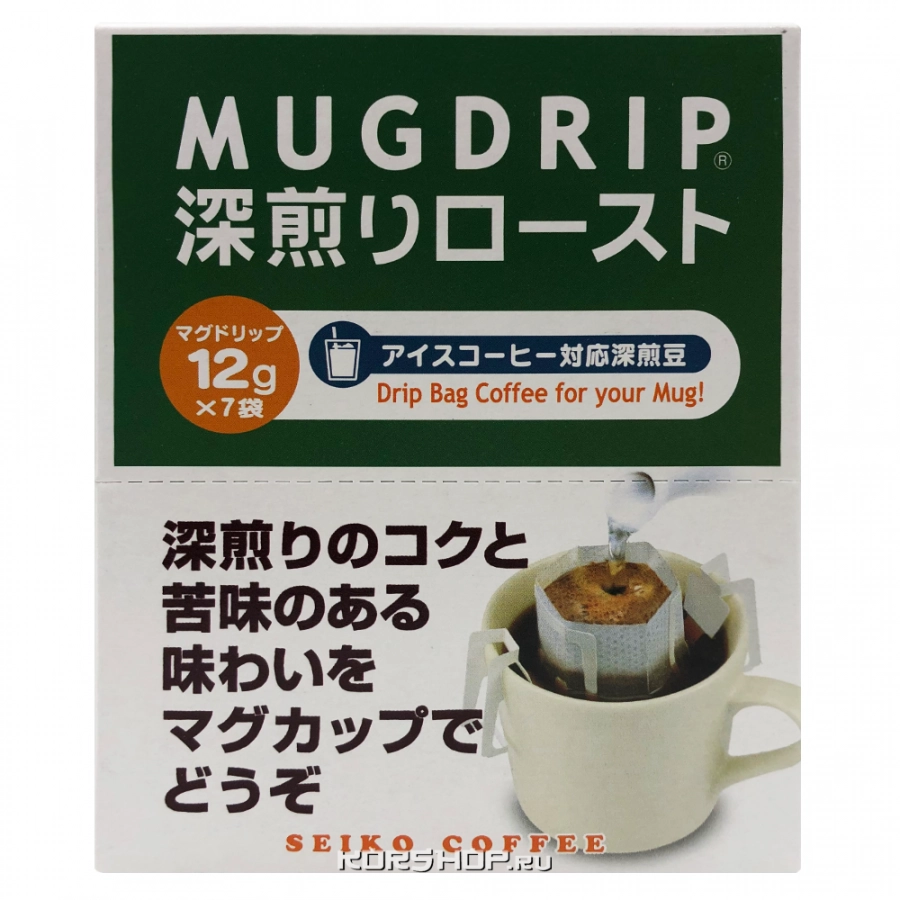Молотый кофе Mug Drip Seiko Coffee (дрип-пакеты), Япония, 84 г Молотый кофе Mug Drip Seiko Coffee (дрип-пакеты), Япония, 84 г