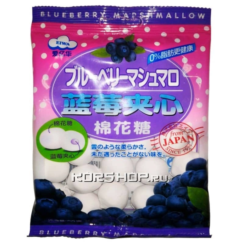 Маршмеллоу с начинкой из голубики Eiwa, Китай, 90 г Маршмеллоу с начинкой из голубики Eiwa, Китай, 90 г