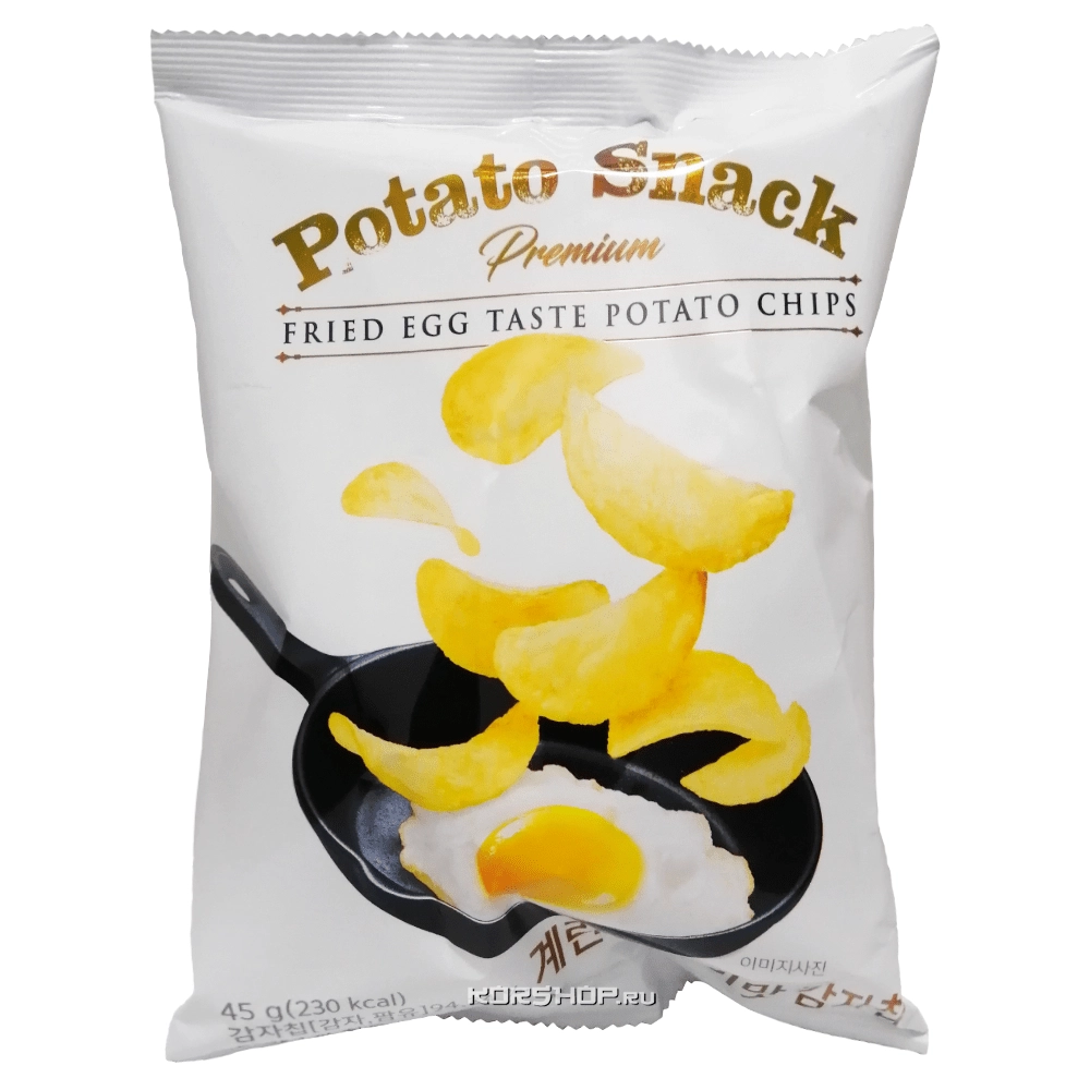 Картофельные чипсы со вкусом яичницы Cosmos, Корея, 45 г.