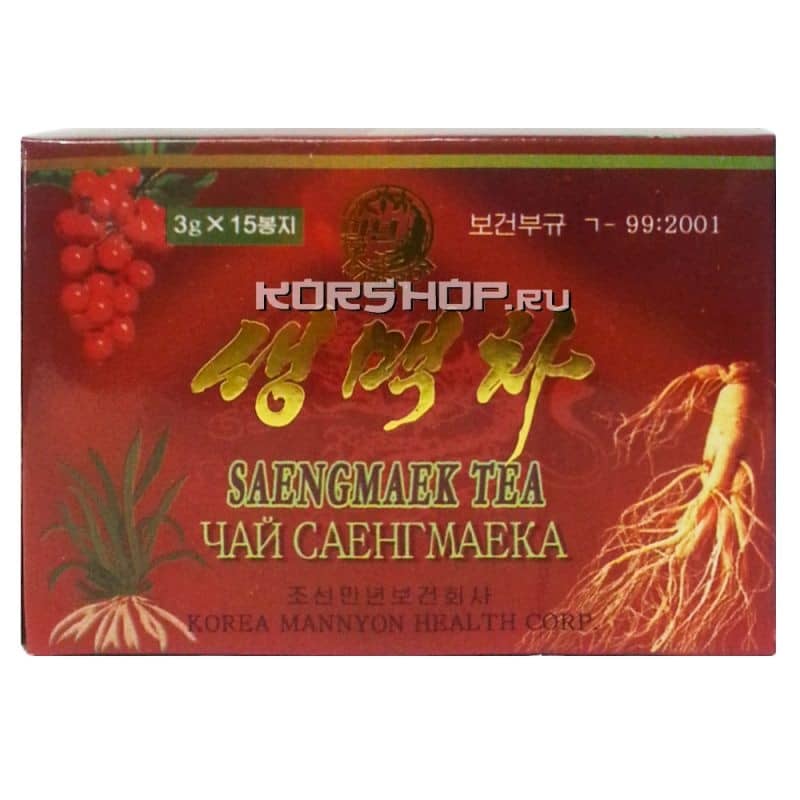 Чай Саенгмаека с женьшенем и китайским лимонником (Saengmaek tea), Корея, 15*3г