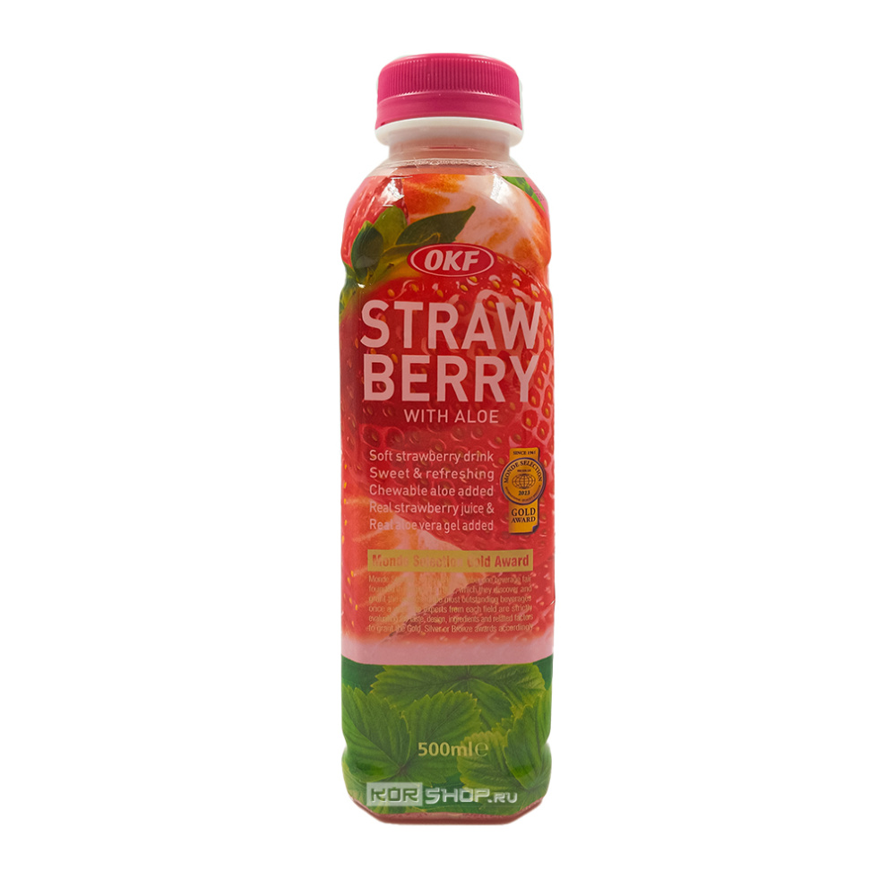 Напиток «Клубника + Алоэ» фруктовый освежающий Strawberry With Aloe OKF, Корея, 500 мл Напиток «Клубника + Алоэ» фруктовый освежающий Strawberry With Aloe OKF, Корея, 500 мл