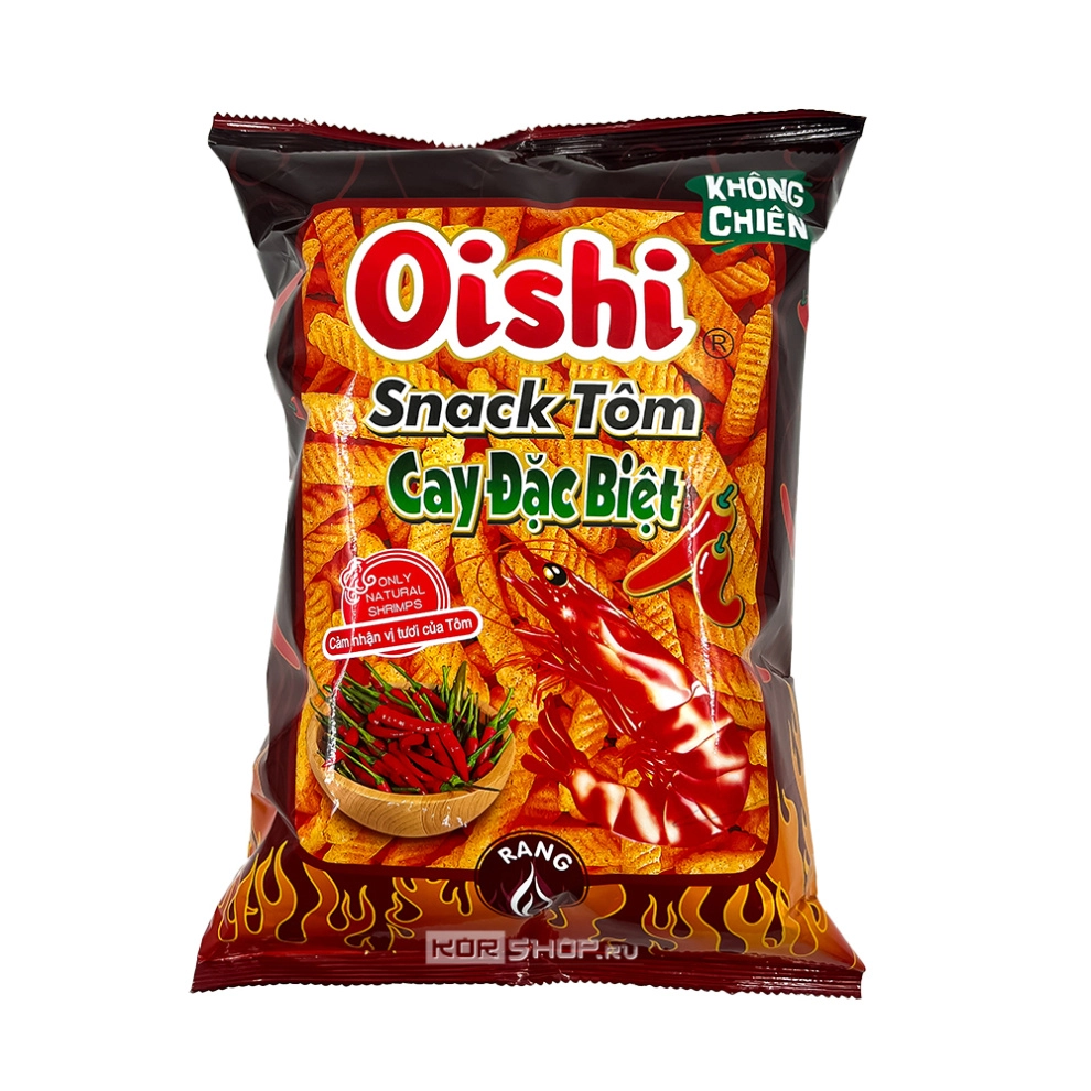 Чипсы супер острые со вкусом креветки Oishi, Вьетнам, 68 г