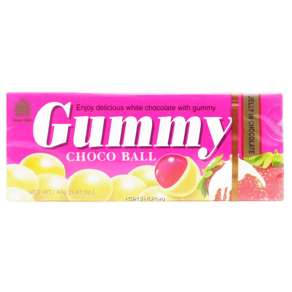 Желе в белом шоколаде со вкусом клубники Gummy I Mei, Китай, 40 г