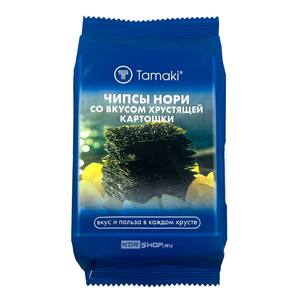 Чипсы нори со вкусом хрустящей картошки Tamaki, 4 г Чипсы нори со вкусом хрустящей картошки Tamaki, 4 г