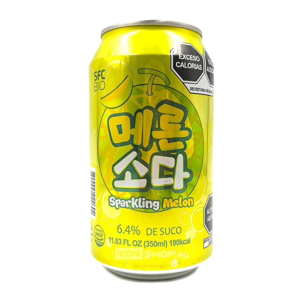 Газированный б/а напиток Дыня с дынным соком SFC BIO, Корея, 350 мл Газированный б/а напиток Дыня с дынным соком SFC BIO, Корея, 350 мл