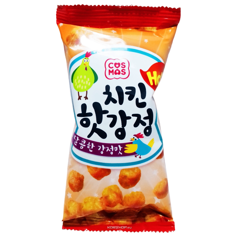 Чипсы со вкусом курицы с острым перцем Cosmos, Корея, 37 г