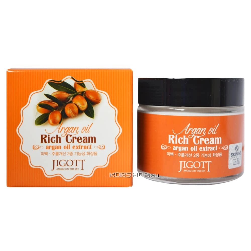 Насыщенный крем для лица с аргановым маслом Jigott, Корея, 70 мл Насыщенный крем для лица с аргановым маслом Jigott, Корея, 70 мл