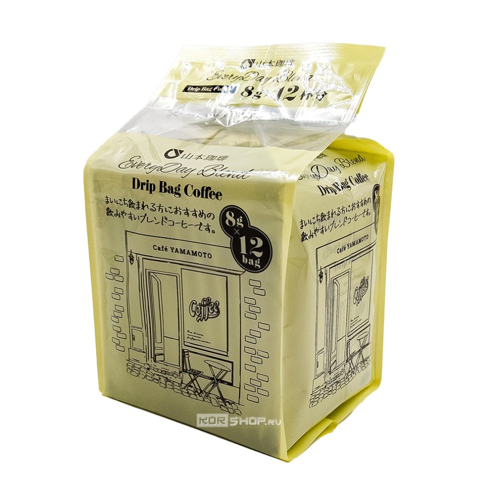 Молотый кофе «Эвридэй бленд» в дрип-пакетах Yamamoto Coffee, Япония, 96 г (8 г * 12 шт.) Молотый кофе «Эвридэй бленд» в дрип-пакетах Yamamoto Coffee, Япония, 96 г (8 г * 12 шт.)