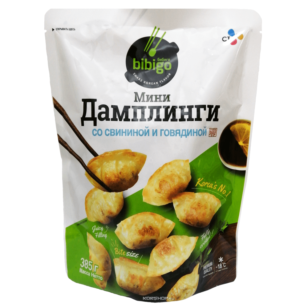 Мини дамплинги со свининой и говядиной Bibigo, Корея, 385 г