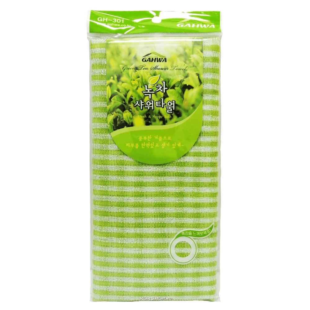 Массажная мочалка с зеленым чаем (30*97 см) Gahwa, Корея Массажная мочалка с зеленым чаем (30*97 см) Gahwa, Корея
