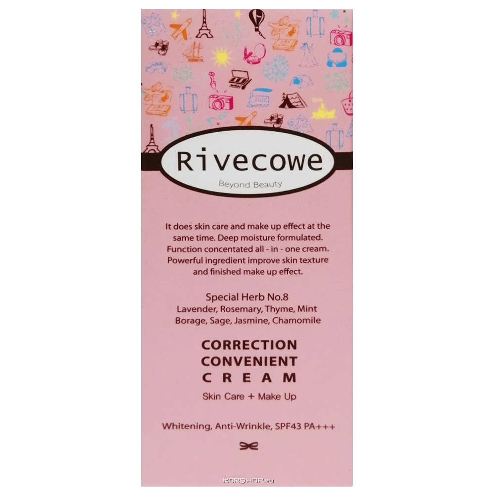 Тональный СС крем SPF 43 PA+++ Rivecowe Beyond Beauty, Корея, 40 мл Тональный СС крем SPF 43 PA+++ Rivecowe Beyond Beauty, Корея, 40 мл