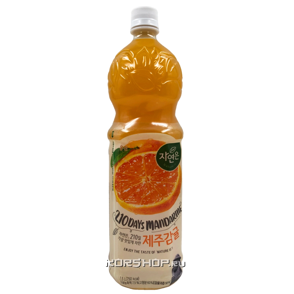 Напиток с соком Мандарин Nature's Woongjin, Корея, 1,5 л