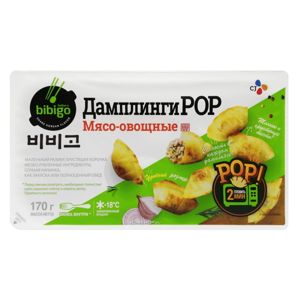 Дамплинги жареные со свининой и овощами (готов.) Bibigo Pop, 170 г Дамплинги жареные со свининой и овощами (готов.) Bibigo Pop, 170 г