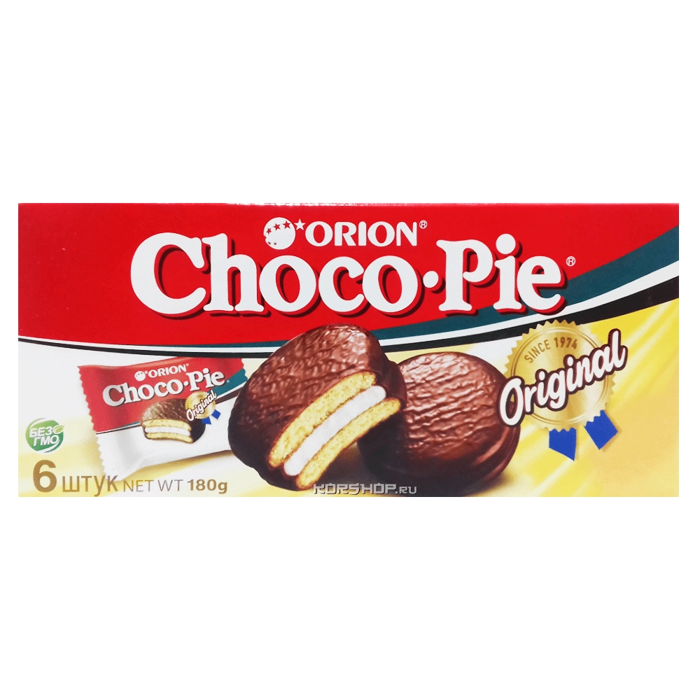 Шоколадные пирожные Чоко Пай (Choco Pie) Orion (6 шт.), 180 г