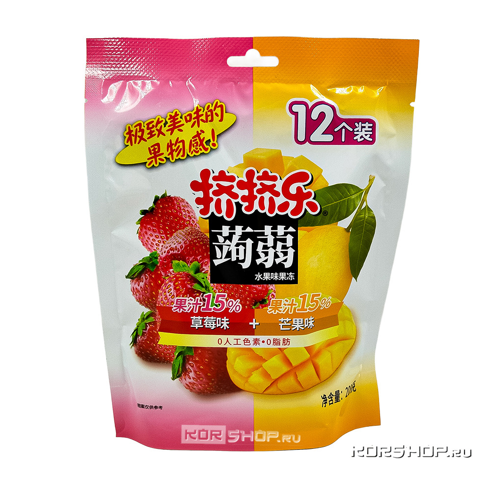Желейные конфеты со вкусом клубники и манго ЦзиЦзиЛэ, Китай, 208 г