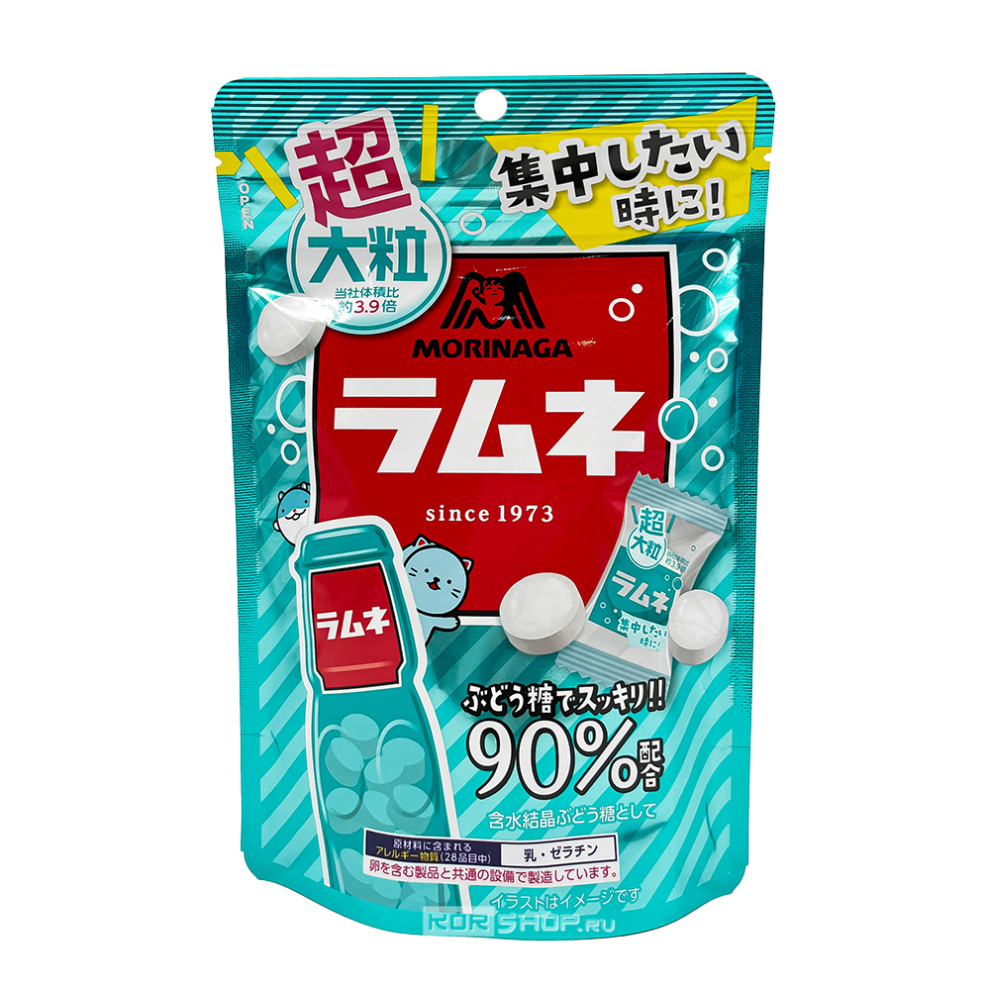 Конфеты драже со вкусом лимонада Рамунэ Ramune Super Large Grain Morinaga, Япония, 60 г. Срок до 31.07.2025.