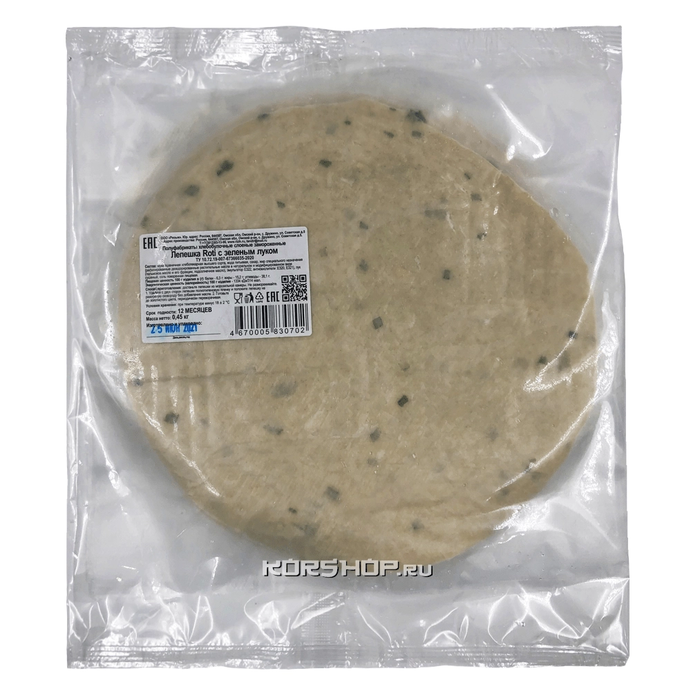 Замороженная лепешка с зеленым луком Roti, 450 г Замороженная лепешка с зеленым луком Roti, 450 г