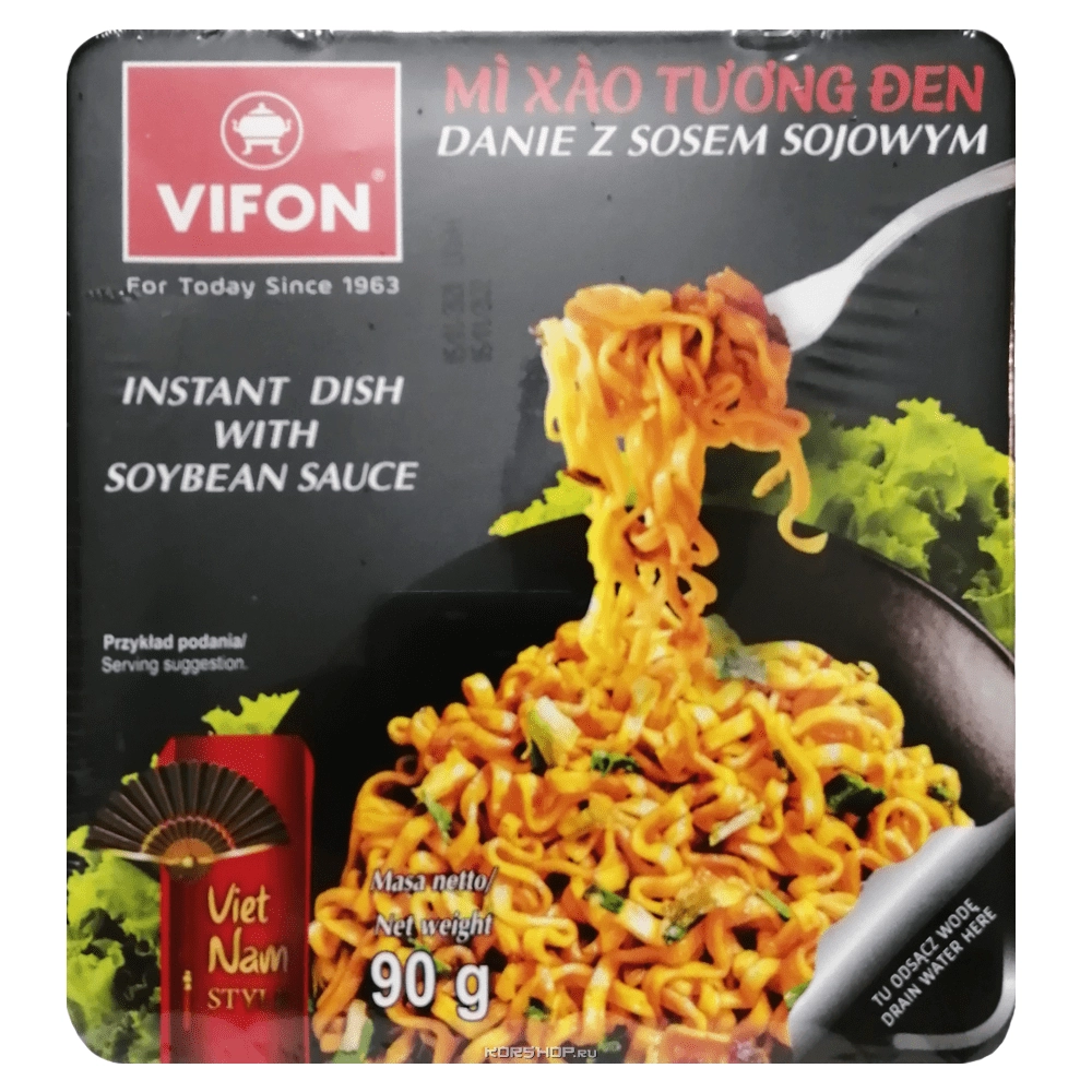 Лапша б/п с соусом из соевых бобов Азиатский стиль Vifon, Вьетнам, 90 г Лапша б/п с соусом из соевых бобов Азиатский стиль Vifon, Вьетнам, 90 г
