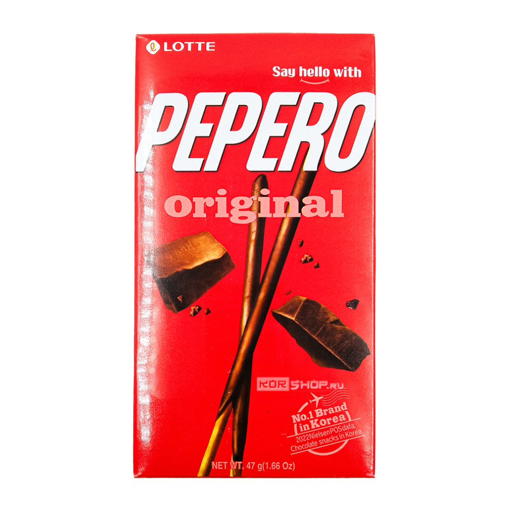 Палочки в шоколадной глазури (оригинал) Пеперо/Pepero Lotte, Корея 47 г