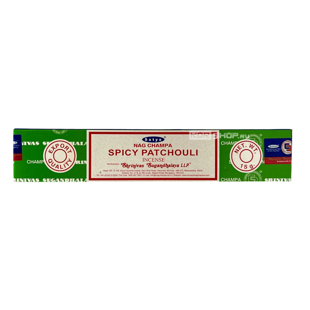Ароматические палочки (благовония) «Пряный Пачули» Spicy Patchouli Satya, Индия, 15 г Ароматические палочки (благовония) «Пряный Пачули» Spicy Patchouli Satya, Индия, 15 г