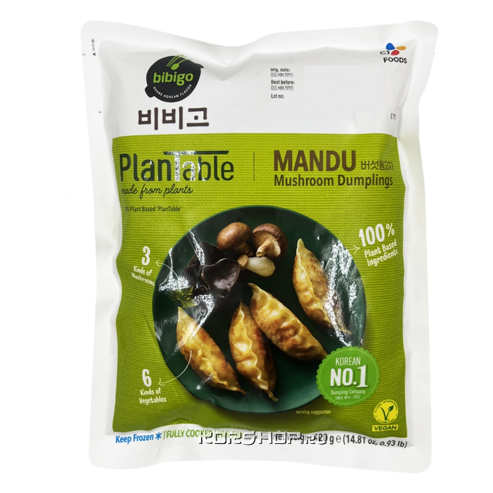 Дамплинги с грибами Bibigo Plantable, Корея, 420 г. Срок до 09.10.2025.