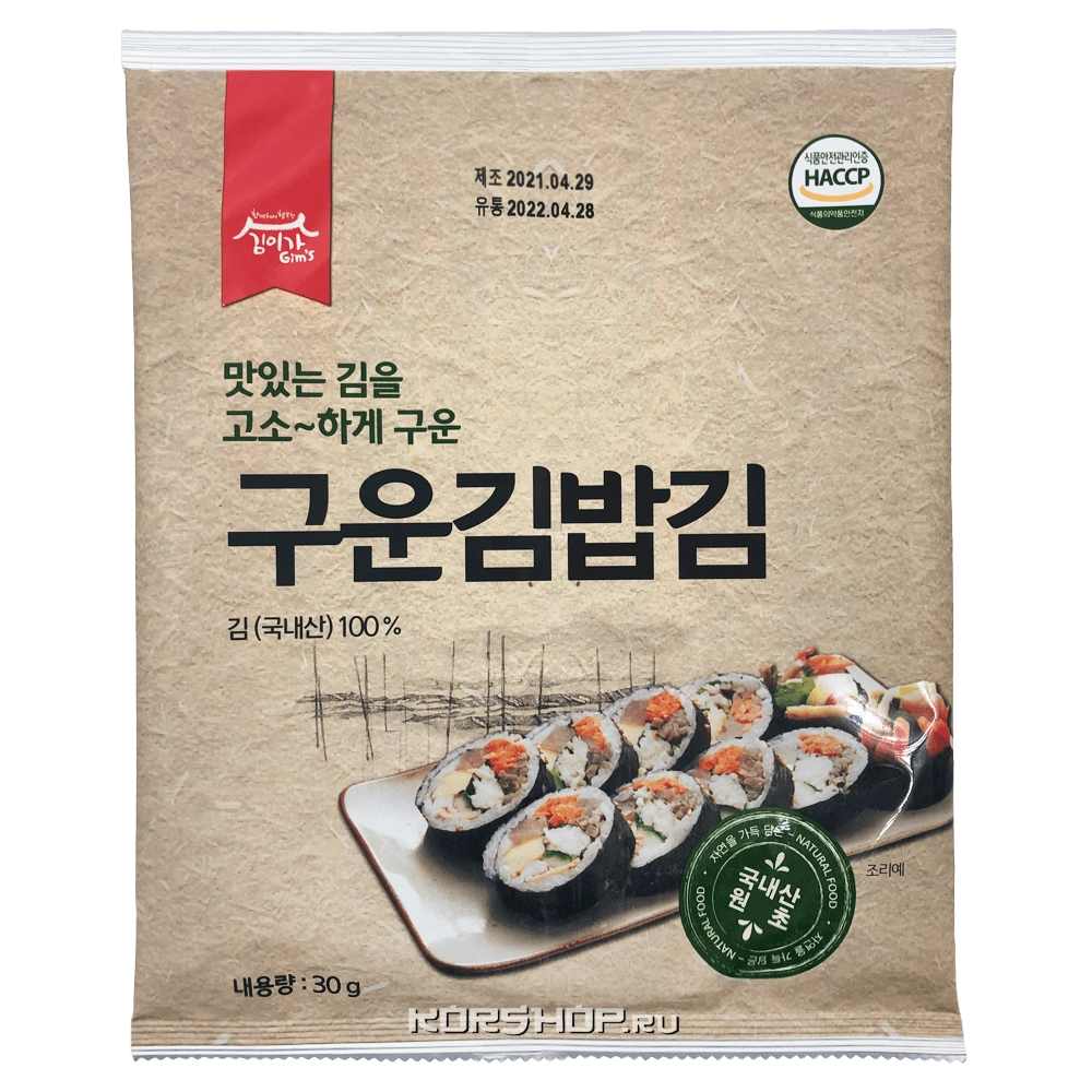 Обжаренная морская капуста для суши Kim’s &amp; Lee’s family, Корея, 30 г