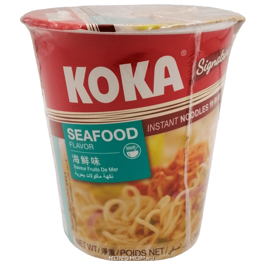 Лапша б/п со вкусом морепродуктов Signature Koka (стакан), Сингапур, 70 г