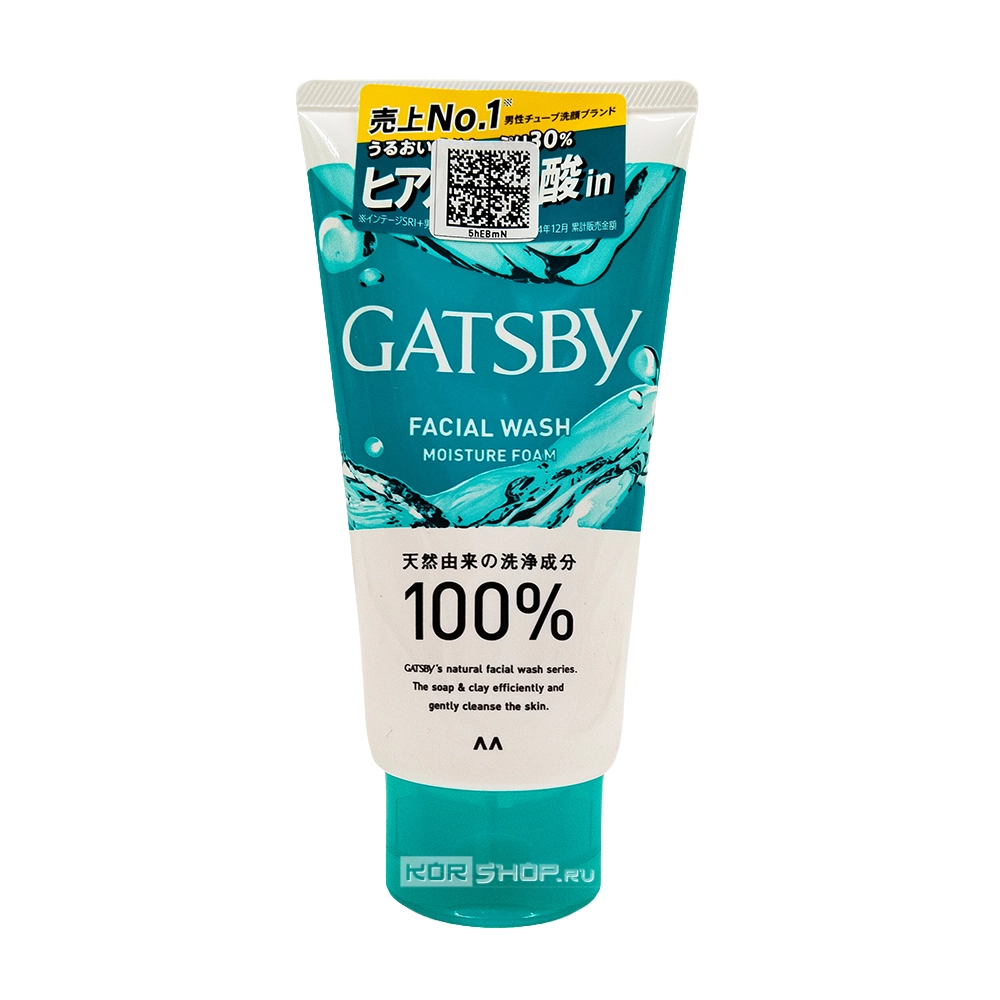Мужская увлажняющая крем-пенка для умывания склонной к сухости кожи (с лёгким охлаждающим эффектом) Гэтсби (Gatsby) Mandom, Индонезия, 130 г