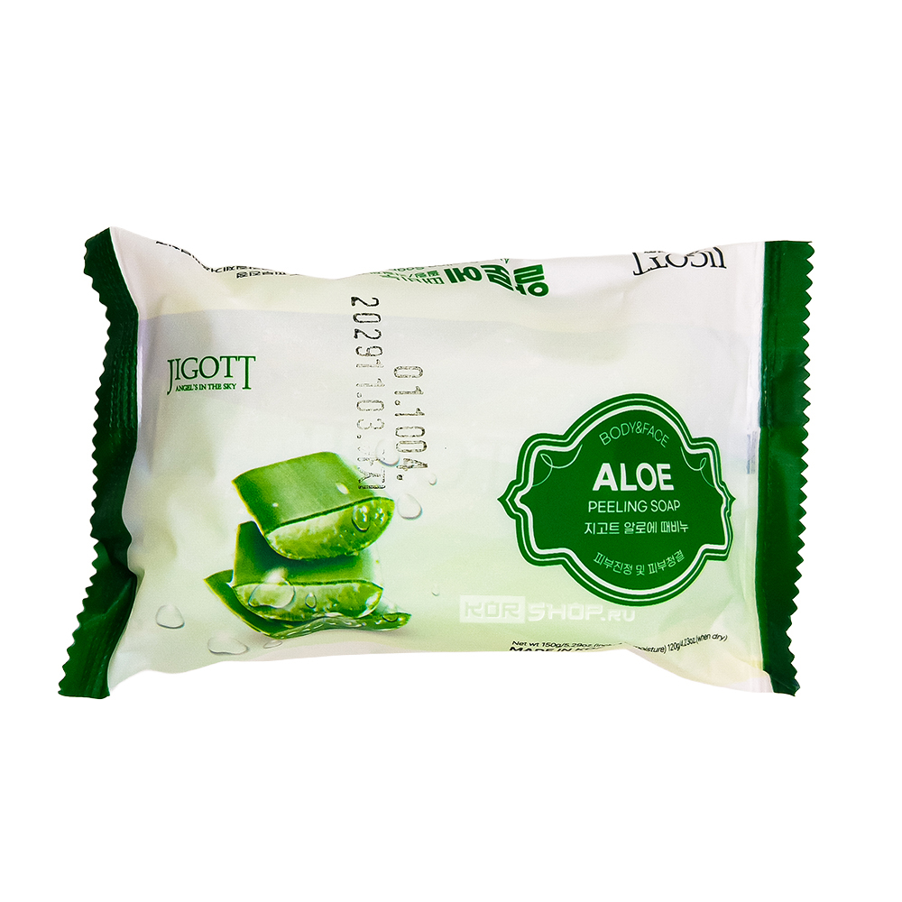 Пилинг-мыло с экстрактом алоэ для лица и тела (Peeling Soap Aloe) Jigott, Корея, 150 г