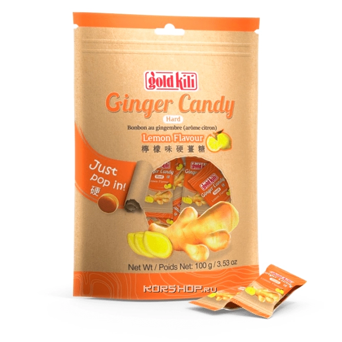 Имбирные леденцы с лимоном Gold Kili, Сингапур, 100 г...