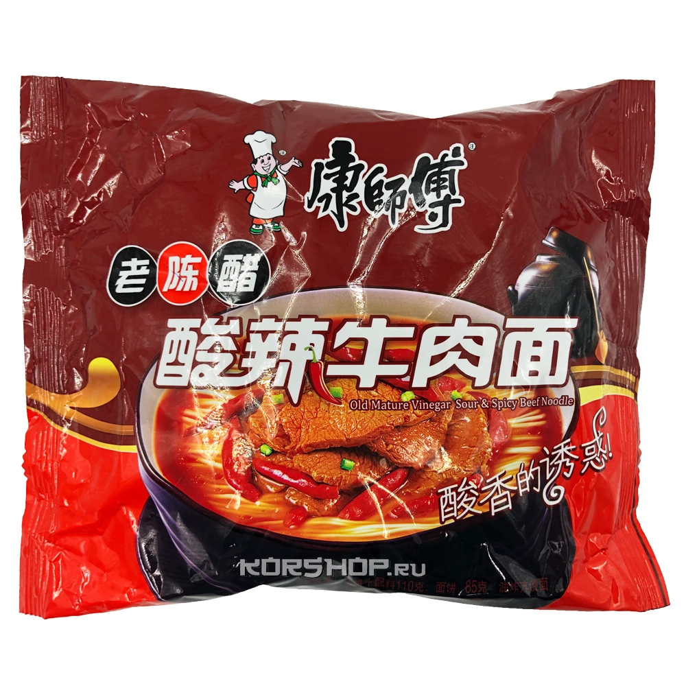 Лапша со вкусом кисло-острой говядины Kangshifu, Китай, 111 г Лапша со вкусом кисло-острой говядины Kangshifu, Китай, 111 г