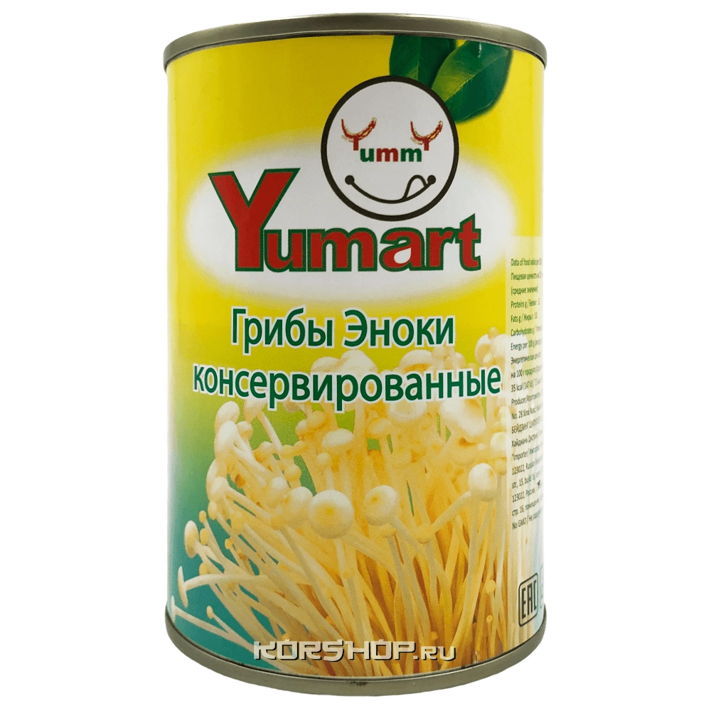 Консервированные грибы эноки Yumart, Китай, 400 г Консервированные грибы эноки Yumart, Китай, 400 г