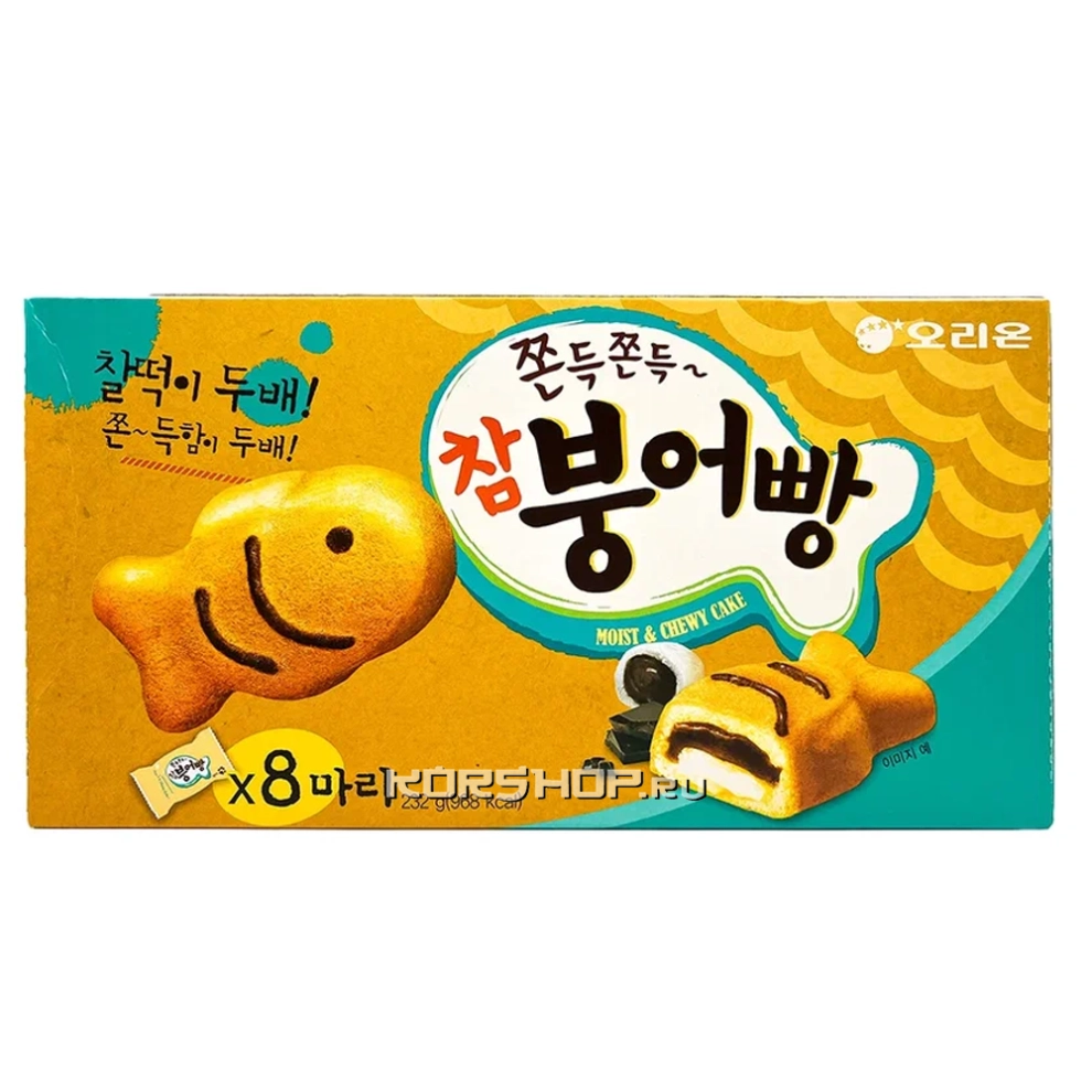 Пирожное бисквитное с молочно-шоколадной начинкой Fish Cake Lotte, Корея, 232 г