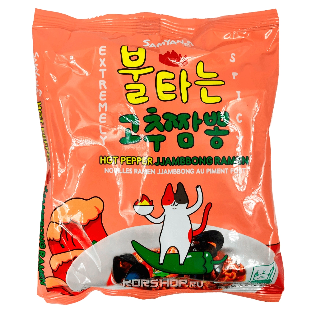 Лапша б/п Чампонг с острым перцем Hot Pepper Jjambbong Samyang, Корея, 117 г. Лапша б/п Чампонг с острым перцем Hot Pepper Jjambbong Samyang, Корея, 117 г.
