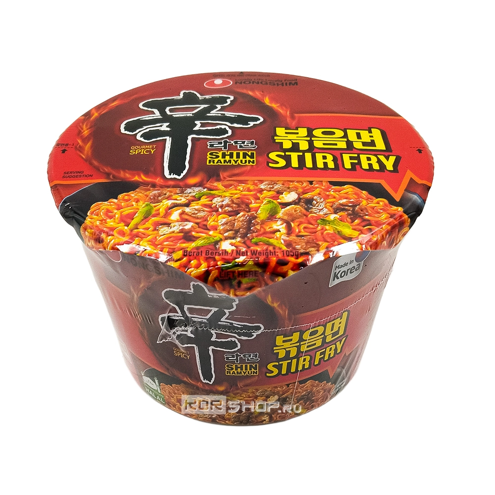 Лапша б/п Шин Рамен жареная острая (Shin Ramyun Stir Fry) Nongshim, Корея, 105 г