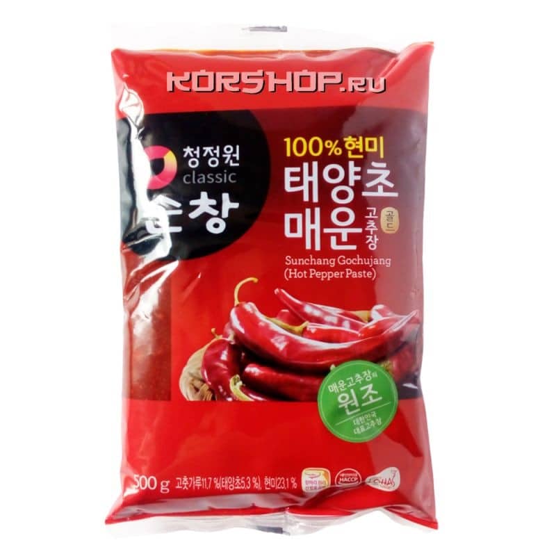 Сверхострая перцовая паста Кочудян Daesang (в мягкой упаковке), Корея, 500 г