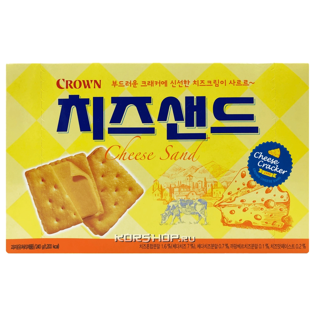 Крекеры с сырным вкусом Cheese Sand Crown, Корея, 240 г Крекеры с сырным вкусом Cheese Sand Crown, Корея, 240 г