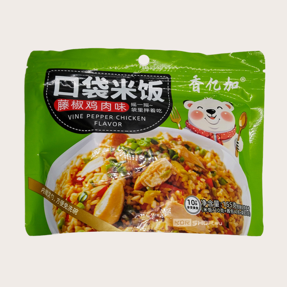 Рис быстрого приготовления со вкусом курицы с перцем Kouda Mifan, Китай, 155 г