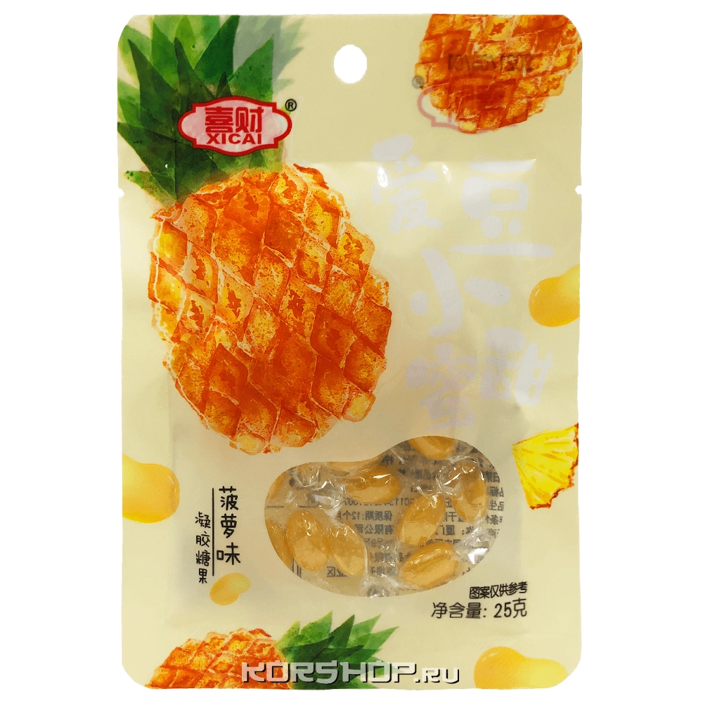 Мармелад со вкусом ананаса Xicai, Китай, 25 г
