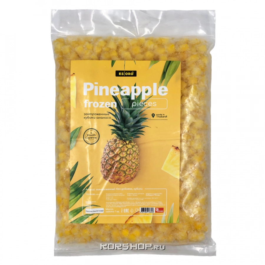 Замороженный ананас в кубиках Esoro, Таиланд, 1 кг.