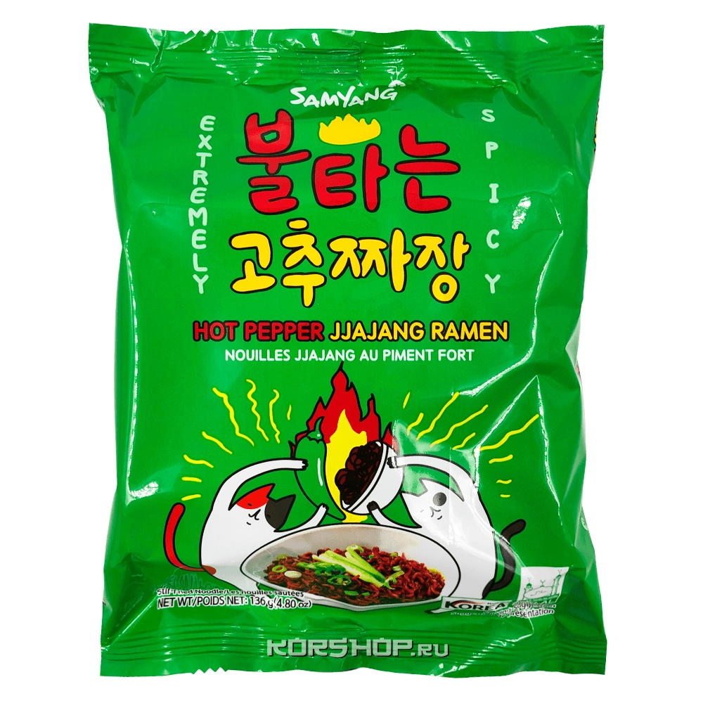 Лапша б/п с острым перцем Hot Pepper Jjajang Samyang, Корея, 136 г. Лапша б/п с острым перцем Hot Pepper Jjajang Samyang, Корея, 136 г.