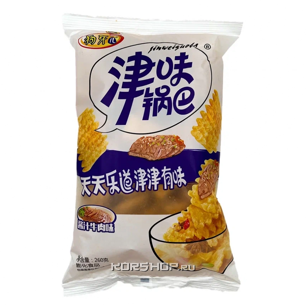 Чипсы рисовые со вкусом тушёной говядины Gouya, Китай, 260 г Чипсы рисовые со вкусом тушёной говядины Gouya, Китай, 260 г