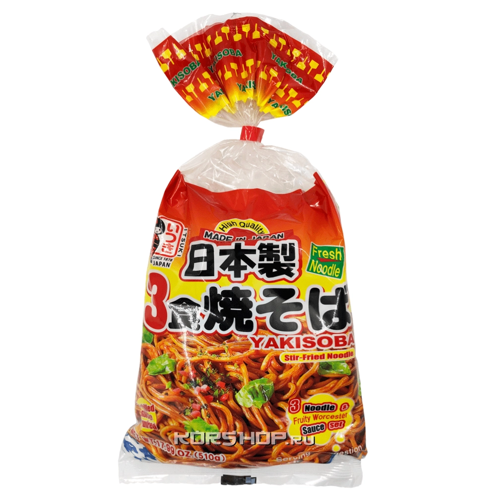 Жареная пшеничная лапша в соусе Якисоба Itsuki (3 порции), Япония, 510 г Жареная пшеничная лапша в соусе Якисоба Itsuki (3 порции), Япония, 510 г